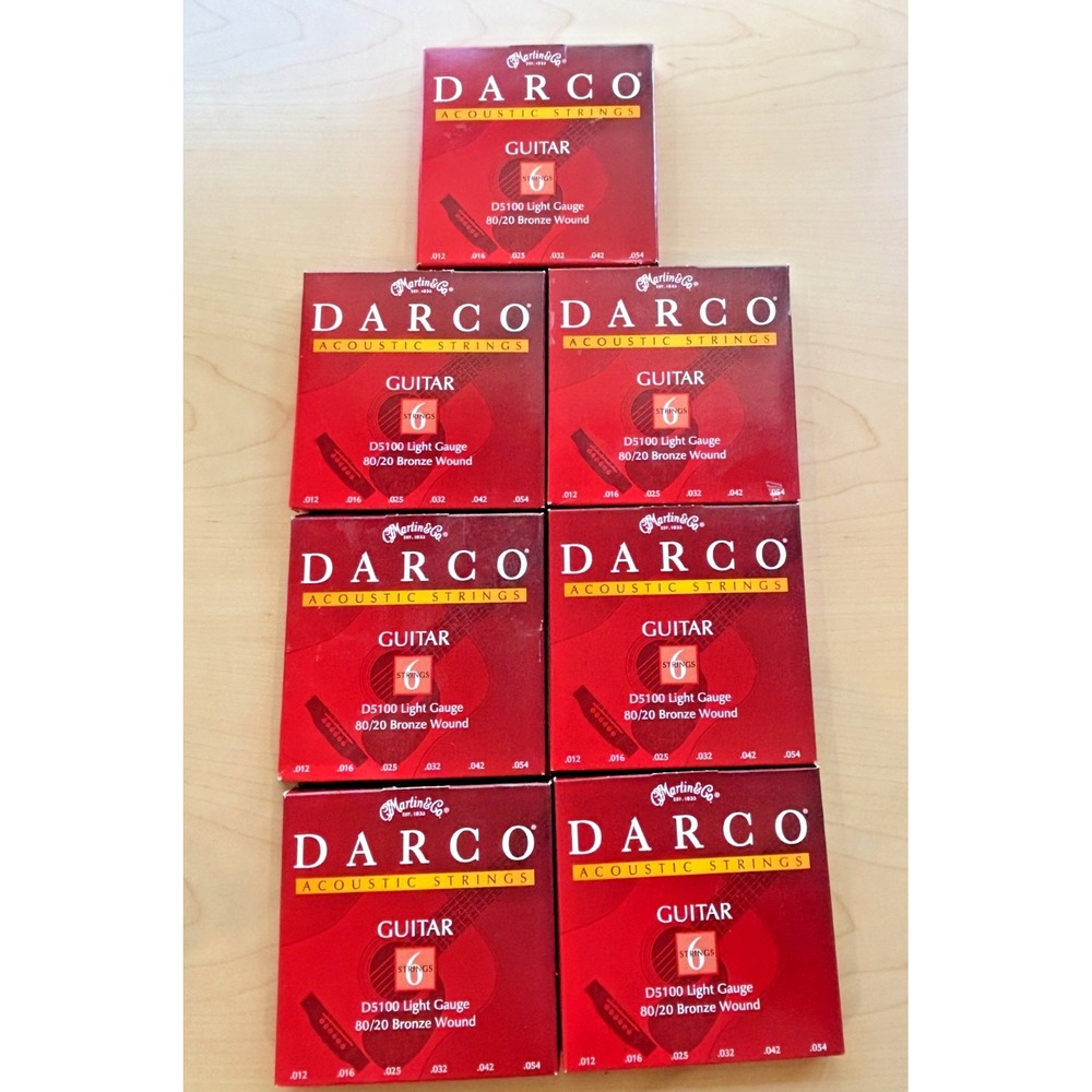 LOT OF 7 Martin Darco D5100 Acoustic Guitar Strings Light Gauge 80/20 Bronze